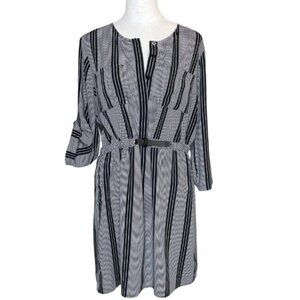 Stylish Black and White Striped Dress